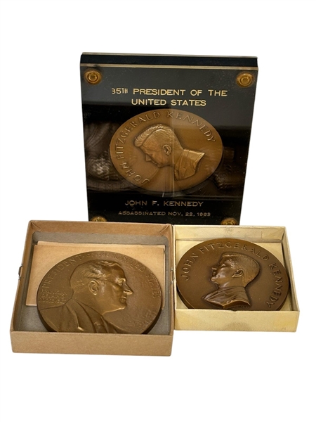 (3) Presidential Bronze Medals; 2 JFK Inauguration, FDR Remembrance