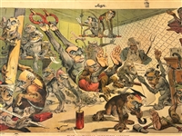 (2) 1900 Judge Cartoon Fold Outs