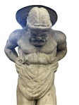 Cast Cement Atlas Cement Top Table Outdoor Sculpture
