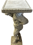 Cast Cement Atlas Cement Top Table Outdoor Sculpture