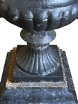 Cast Iron Black Painted Urn Yard Sculpture Co-Operative Foundry Co. Rochester, NY.