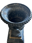 Cast Iron Black Painted Urn Yard Sculpture Co-Operative Foundry Co. Rochester, NY.