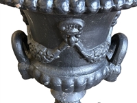 Cast Iron Black Painted Urn Yard Sculpture Co-Operative Foundry Co. Rochester, NY.