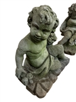Pair of Angel Cement Concrete Putti Yard Sculptures