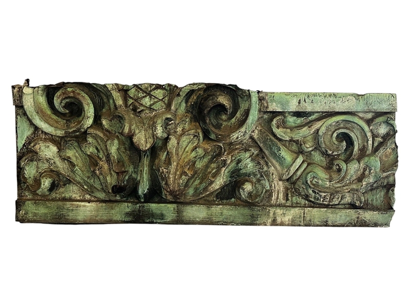 Large Copper Relief Architectural Panel From Building