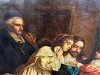 Oil on Canvas Charles I Bidding Farewell to His Sons Before Execution Reproduction 1889 Magnificent Gilded Frame