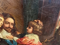 Oil on Canvas Charles I Bidding Farewell to His Sons Before Execution Reproduction 1889 Magnificent Gilded Frame