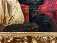 Oil on Canvas Charles I Bidding Farewell to His Sons Before Execution Reproduction 1889 Magnificent Gilded Frame