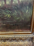 Palatial Gilded Frame Set with Oil on Canvas of Landscape With Sheep