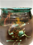 Large Tony Evans Raku Pottery Vase