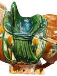 Large Tri-Color Glazed Ceramic Terra Cotta Sancai Horse