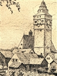 Weisser Turm White Tower Germany Etching
