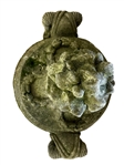 Lidded Cement Garden Urns Drop Apron Male Face Detail