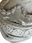 Lidded Cement Garden Urns Drop Apron Male Face Detail