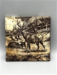 Mintons China Works Stoke on Trent Tile Deer Scene