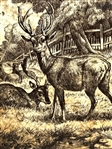 Minton's China Works Stoke on Trent Tile Deer Scene
