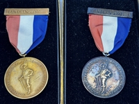 Group of AFLA Amateur Fencers League Medals in Gold Filled and Sterling