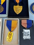 Group of AFLA Amateur Fencers League Medals in Gold Filled and Sterling