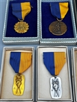 Group of AFLA Amateur Fencers League Medals in Gold Filled and Sterling