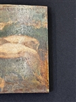 Oil Painting on Board Giant with 2 Small Soldiers on Midsection