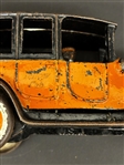 (2) Arcade Yellow/Orange Cast Iron Taxi Cabs