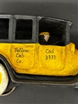 (2) Arcade Yellow/Orange Cast Iron Taxi Cabs