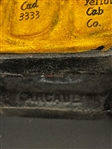 (2) Arcade Yellow/Orange Cast Iron Taxi Cabs