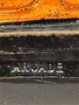 (2) Arcade Yellow/Orange Cast Iron Taxi Cabs