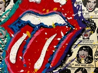 Rolling Stones Album Pigment and Ink Mixed Media Art Signed by Tim Yanke Park West Galleries