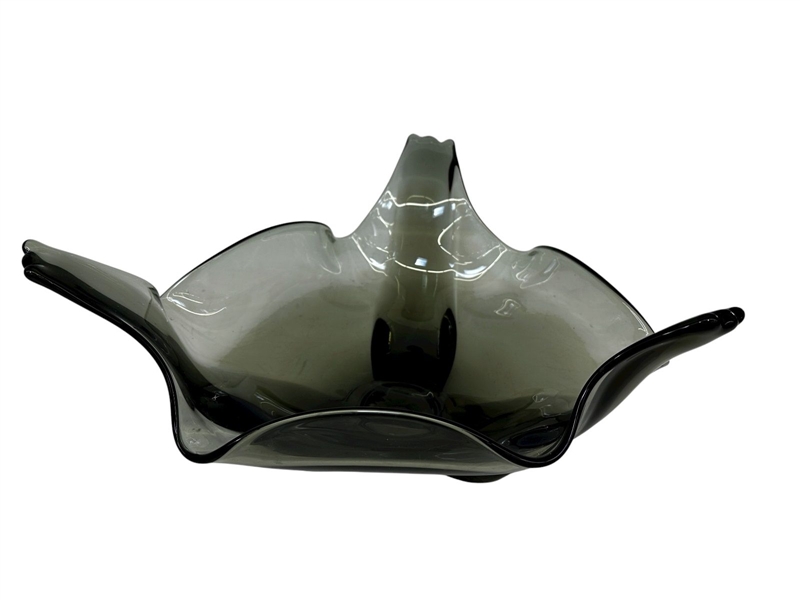 Viking Glass Charcoal Mid Century Modern Bowl