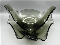 Viking Glass Charcoal Mid Century Modern Bowl