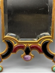 Jeweled Brass Mirror With Cabochons Stones
