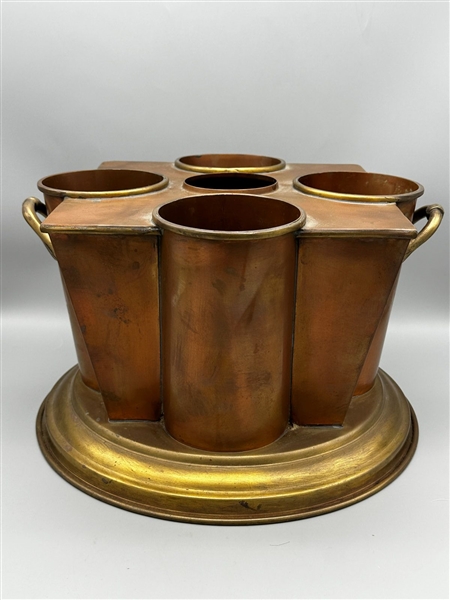 Art Deco Style Copper and Brass Wine Cooler