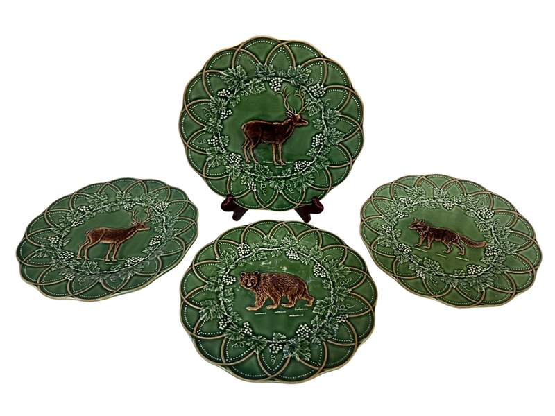 (4) Bordallo Animal Pinheiro Woods Snack Plates