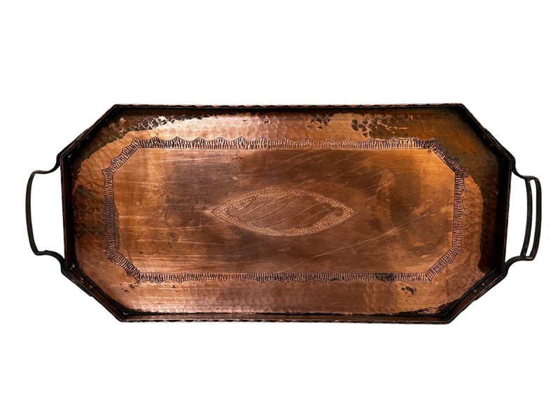 2 Handled Copper Serving Tray