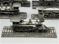 (5) Danbury Mint Pewter Train Displays