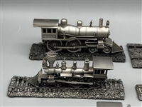 (5) Danbury Mint Pewter Train Displays