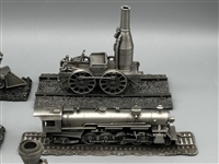 (5) Danbury Mint Pewter Train Displays