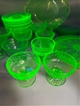 (28) Pieces of Vaseline Glass Including Jeannette