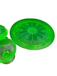 (28) Pieces of Vaseline Glass Including Jeannette