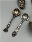 Group of Sterling Silver; Salts, Thimbles, Nut Dish, Others