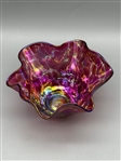 Loetz Style Ruffled Iridescent Glass Bowl