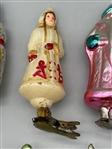 (6) Russian Glass Clip-On Ornaments