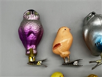 (8) Russian Glass Bird Clip-On Ornaments