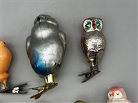 (8) Russian Glass Bird Clip-On Ornaments