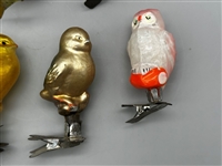 (8) Russian Glass Bird Clip-On Ornaments