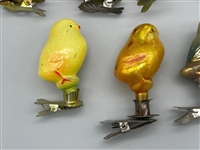 (8) Russian Glass Bird Clip-On Ornaments