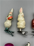 (8) Russian Glass Animal Clip-On Ornaments