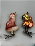 (8) Russian Glass Animal Clip-On Ornaments
