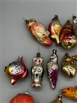 (22) Vintage Glass Fish and Bird Ornaments